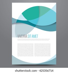 Flyer, brochure, poster, annual report, magazine cover vector template. Modern blue corporate flat design.