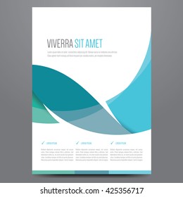 Flyer, brochure, poster, annual report, magazine cover vector template. Modern blue corporate flat design.