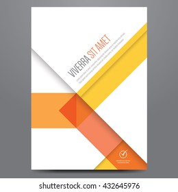 Flyer, brochure, poster, annual report, magazine cover vector template. Modern orange corporate flat design.