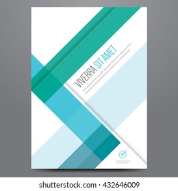 Flyer, brochure, poster, annual report, magazine cover vector template. Modern blue corporate flat design.