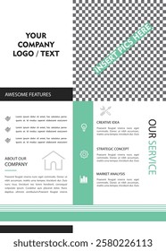 Flyer brochure simple template isolated editable vector
