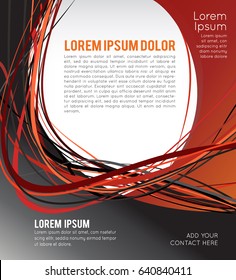 Flyer or brochure template, abstract black and blue design
