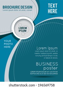 Flyer or brochure template, abstract blue design
