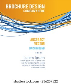 Flyer or brochure template, abstract blue design