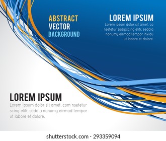 Flyer or brochure template, abstract blue design