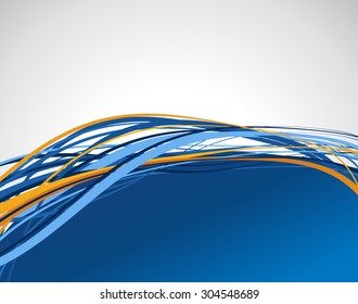 Flyer or brochure template, abstract blue design