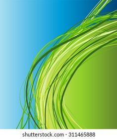 Flyer or brochure template, abstract blue and green design