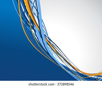 Flyer or brochure template, abstract blue design