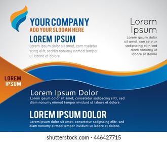 Modelo de folheto ou folheto, resumo azul design