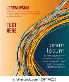 Flyer or brochure template, abstract blue and orange design