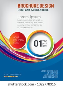 Flyer or brochure template, abstract colorful design