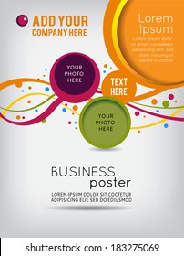 Flyer or brochure template, abstract colorful design