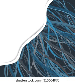 Flyer or brochure template, abstract colorful blue strands design