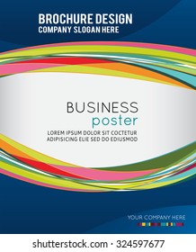 Flyer or brochure template, abstract colorful design