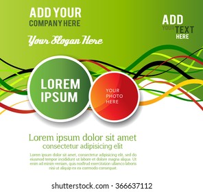 Flyer or brochure template, abstract colorful design