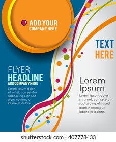 Flyer or brochure template, abstract colorful design