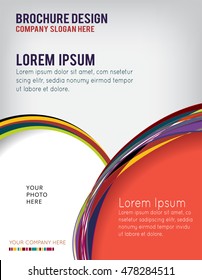Flyer or brochure template, abstract colorful design