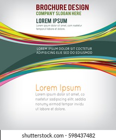 Flyer or brochure template, abstract colorful design