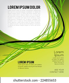Flyer or brochure template, abstract green design