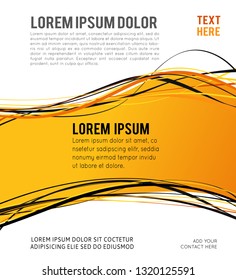 Flyer or brochure template, abstract orange design