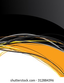 Flyer or brochure template, abstract orange and black design