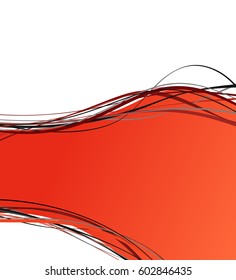 Flyer or brochure template, abstract red design