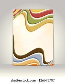 Flyer or brochure template, abstract retro design