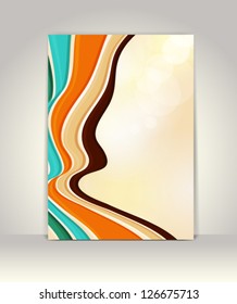 Flyer or brochure template, abstract retro design