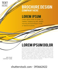 Flyer or brochure template, abstract yellow design