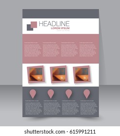 Flyer and brochure template. Annual report cover design.  Business or education poster. A4 size vector illustration.