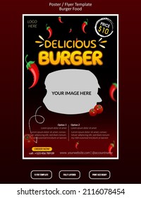 Flyer Brochure Template - Burger food