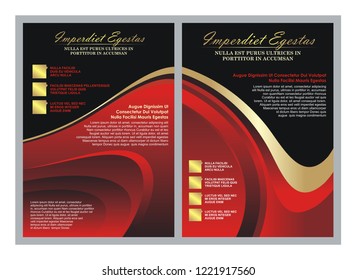 Flyer, Brochure template design, front and back. with stylish wave design, 