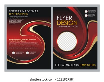 Flyer, Brochure template design, front and back. with stylish wave design, 