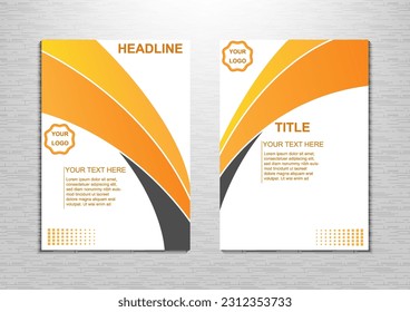 Flyer or brochure template design with orange tone