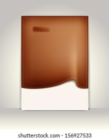 Flyer or brochure template, leather background