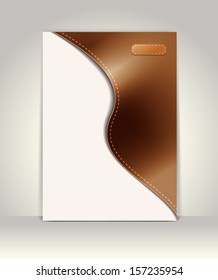 Flyer or brochure template, leather background