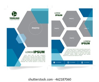 Flyer Brochure Template with Polygonal Color elements