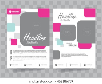 Flyer Brochure Template with Square Color  elements