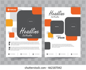 Flyer Brochure Template with Square Color  elements