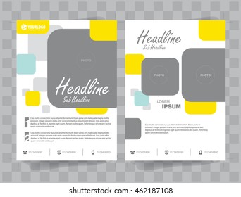 Flyer Brochure Template with Square Color  elements