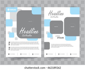 Flyer Brochure Template with Square Color  elements