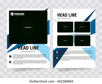 Flyer Brochure Template with triad analog color elements