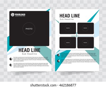 Flyer Brochure Template with triad analog color elements