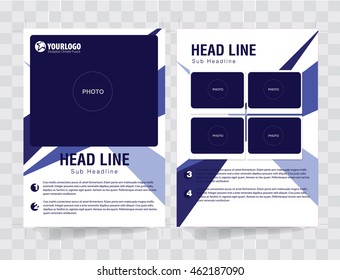 Flyer Brochure Template with triad analog color elements