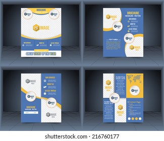 Flyer, Business Brochure, Catalog Cover Vector Design Template Set