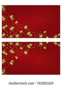 Flyer, business cards, postcards. invitations. Brilliant golden stars. Place for advertising, announcements. vector illustration
