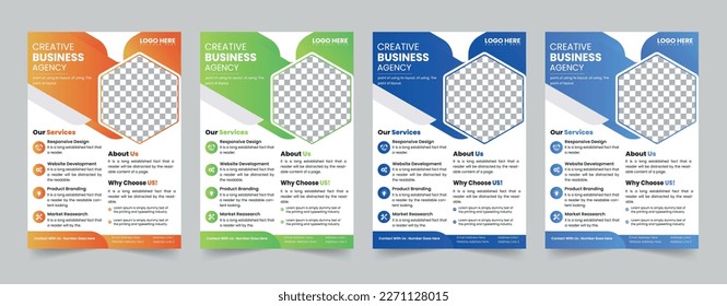 flyer business template brochure layout annual report Free Vector