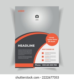 flyer business template with red and black color for layout, cover, brochure, annual report, booklet, catalog