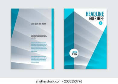 Flyer business trendy corporate style vector design with front and back pager A4 format, modern leaflet cover or presentation template, abstract background with big office building.