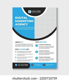 Flyer Business Trendy Corporate Style Vector Design With Front And Back Pager A4 Format, Modern Leaflet Cover Or Presentation Template, Abstract Background